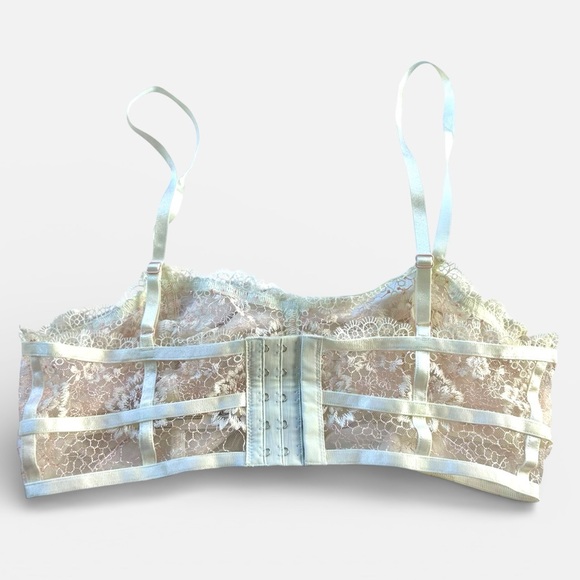 Free People Lyric Lace Sheer Bralette – Ivory, Size M - Picture 3 of 9